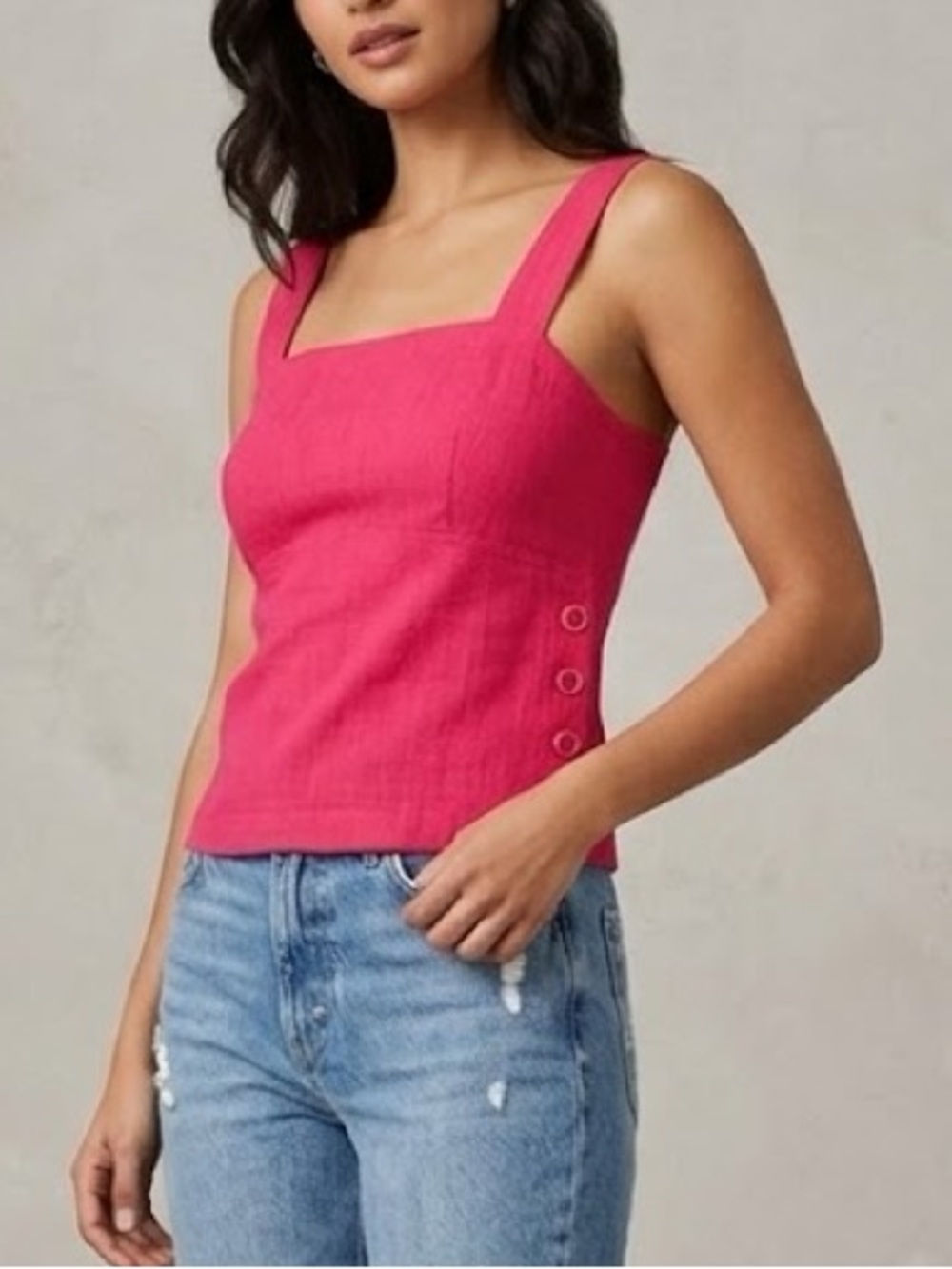 Maeve Anthropologie Callie Button Side Tank Top Blouse
